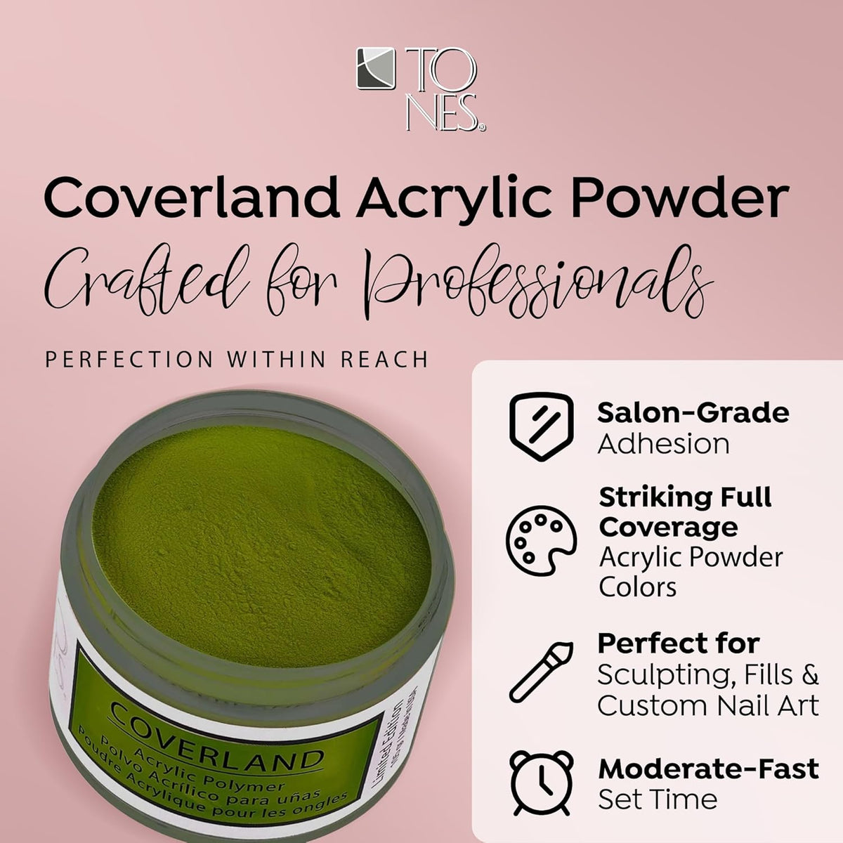 Tones Coverland Acrylic Nail Powder "Mistletoe" - Limited Edition Acrylic Powder for Nail Design