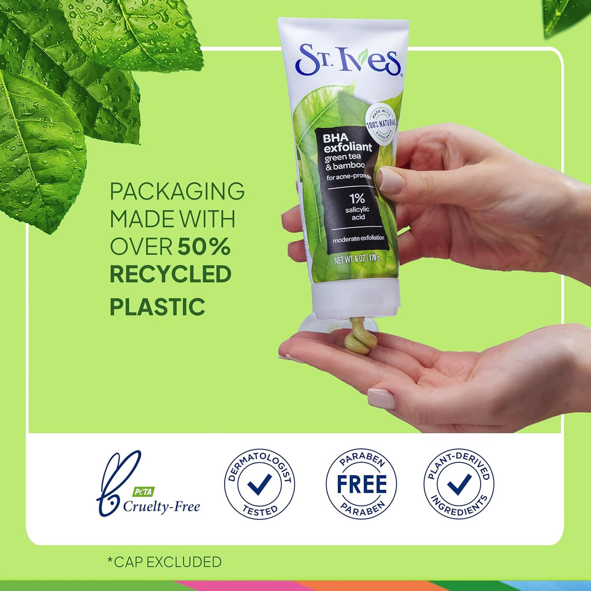 St. Ives Blackhead Clearing Face Scrub, Clears Blackheads & Unclogs Pores, Green Tea & Bamboo