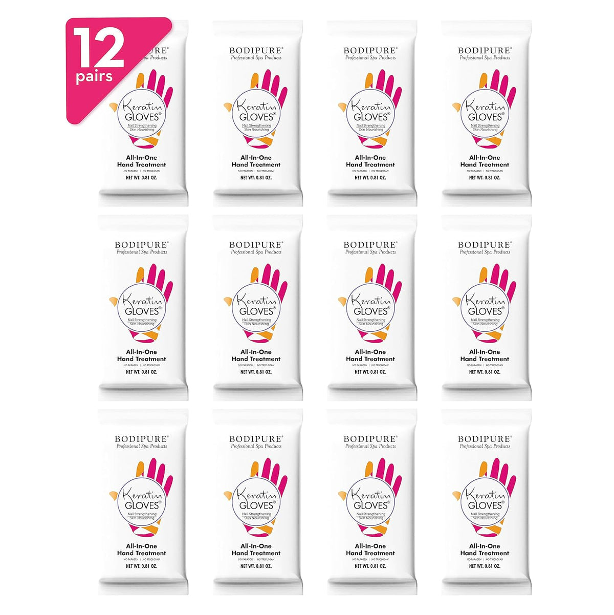 Bodipure All-In-1 Moisturizing Hand Mask, Keratin & Vitamin E Hand Mask for Dry Cracked Hands