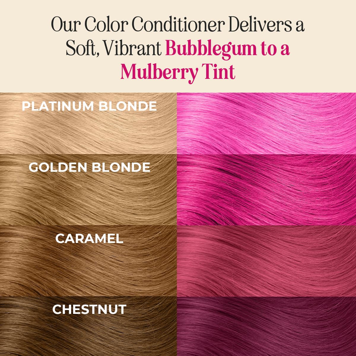INH Semi Permanent Hair Color | Color Depositing Conditioner | Pink Hair Dye | No Bleach, No