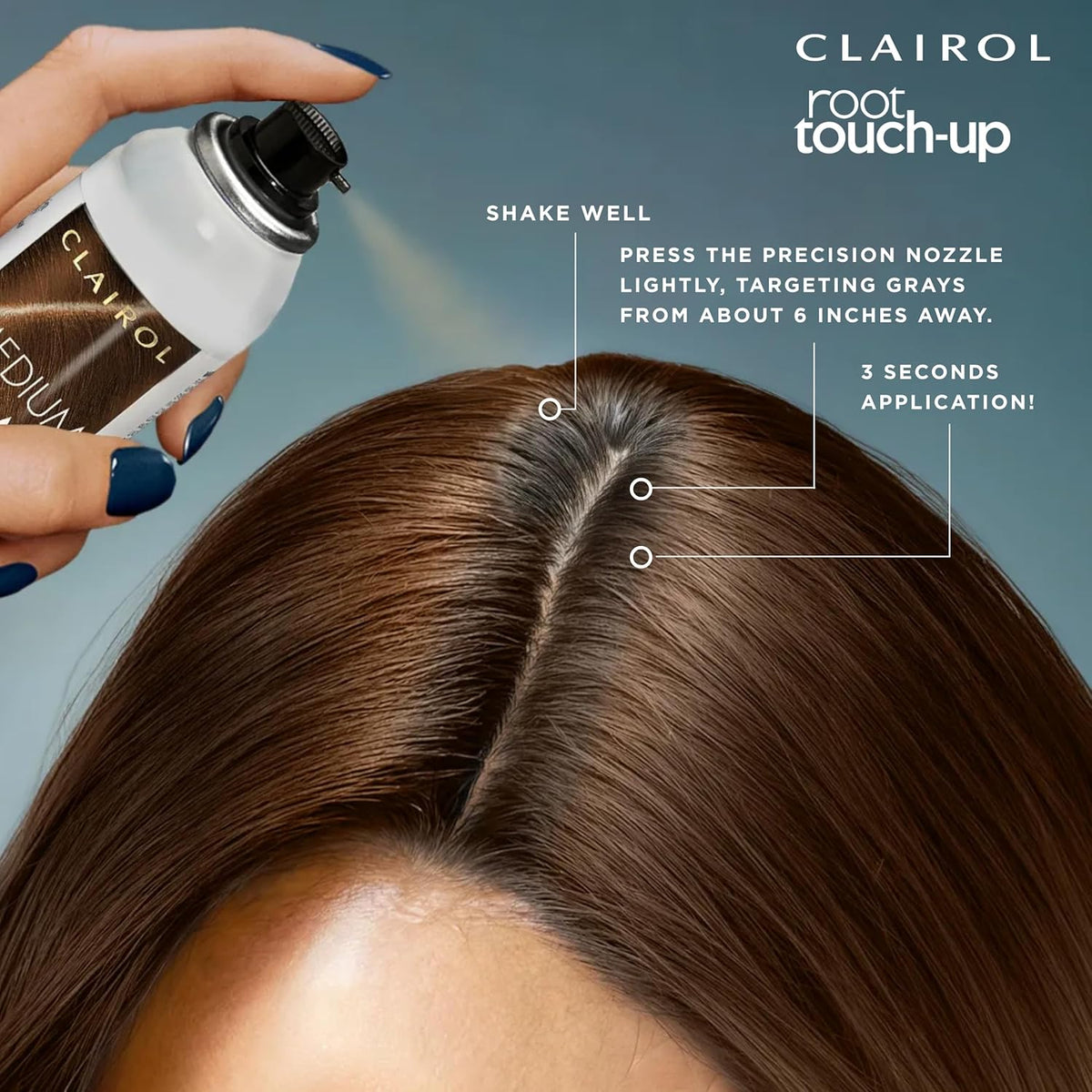 Clairol Root Touch-Up by Nice'n Easy Temporary Hair Coloring Spray, Medium Brown Hair Color, Pack