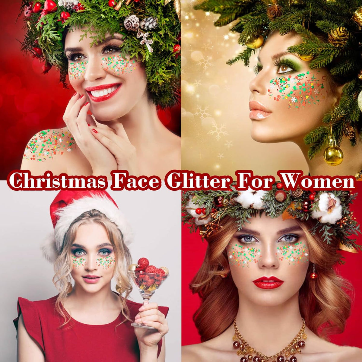 Christmas Makeup,MEICOLY Christmas Face Body Glitter Gel,Christmas Stocking Stuffers Gift