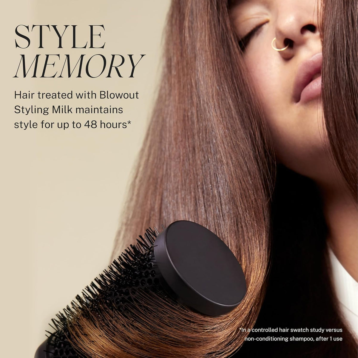 JVN Complete Blowout Styling Milk Heat Protector Cream, Style Memory, Anti-Humidity, Smooths &
