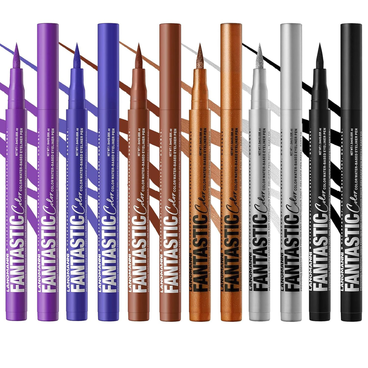 LANGMANNI 4 Colors Matte Liquid Eyeliner Set, Neon Colorful Pigmented With Long-lasting