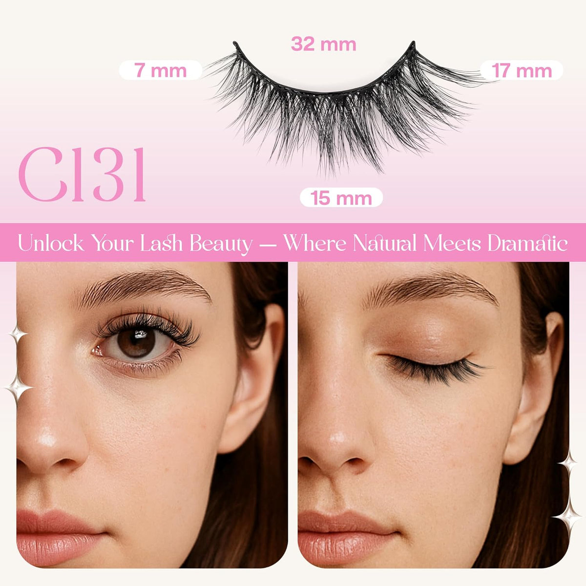 CALAILIS Self Adhesive Eyelashes 5 Pairs Natural Look Press On Lashes No Glue Need Eyelashes