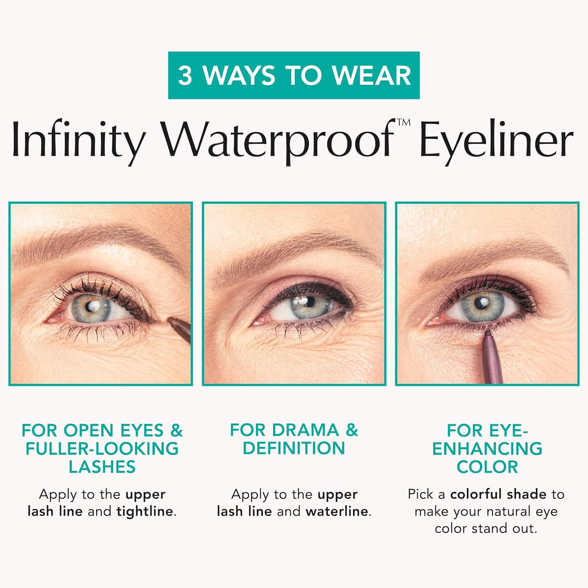 Thrive Causemetics Infinity Waterproof Eyeliner Pencil, Built In Sharpener & Smudge Tip, Long