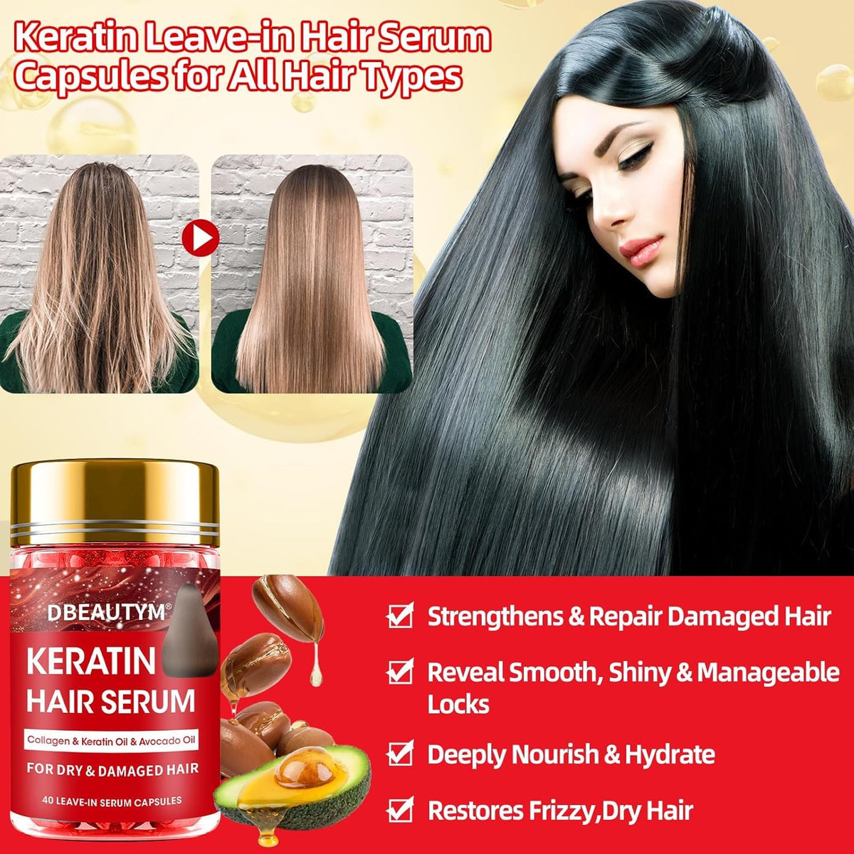 Batana Oil for Hair Growth & Keratin Hair Treatment Serum,Batana Hair Mask for Damaged Hair and