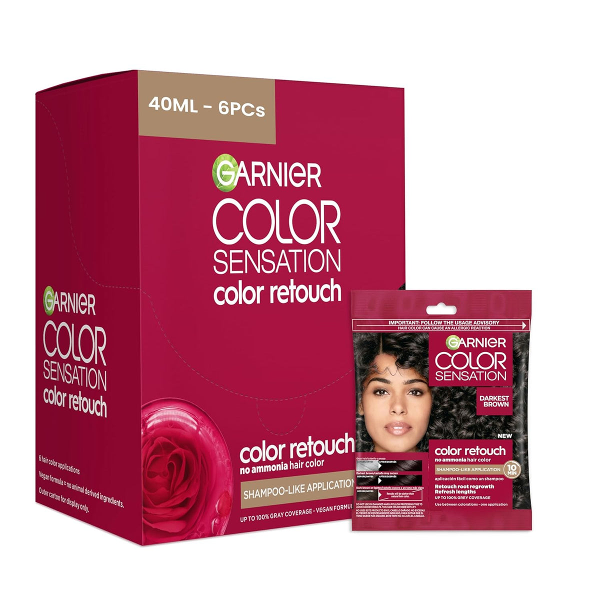 Garnier Color Sensation Color Retouch, Demi Permanent Hair Dye for Roots with 100% Gray Coverage