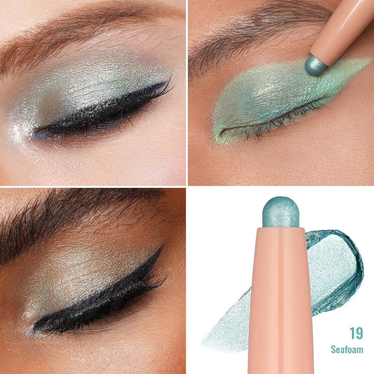 Oulac Eyeshadow Stick Set Smooth & Long Lasting, Twist-up Design Shimmering Glitter Finish