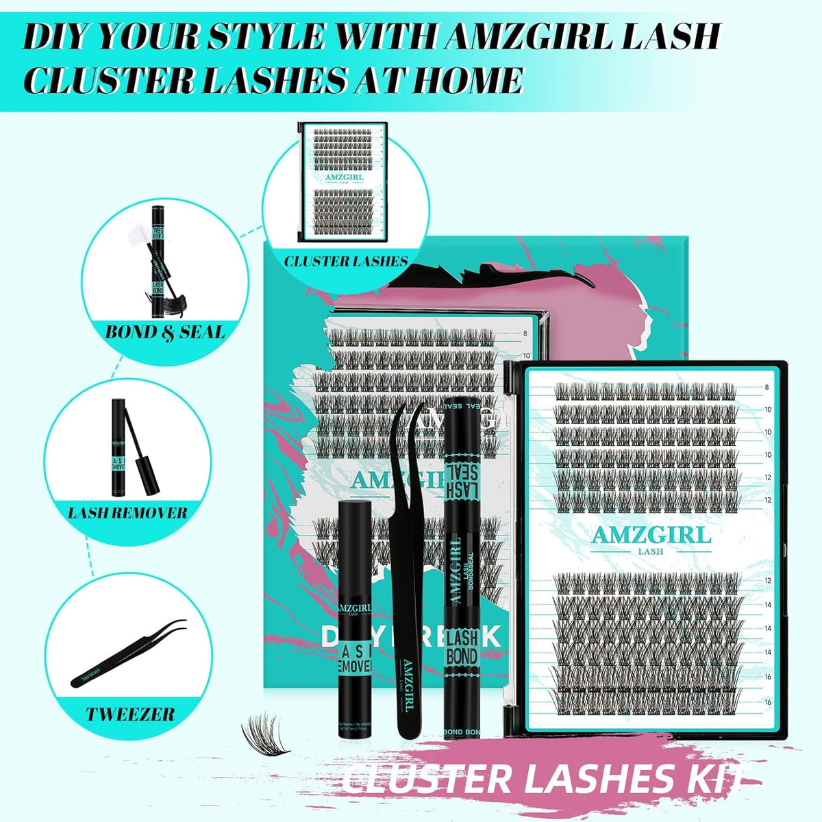 Lash Extension Kit Daybreak Lash Clusters kit Lash Bond and Seal Eyelash Remover and Lash