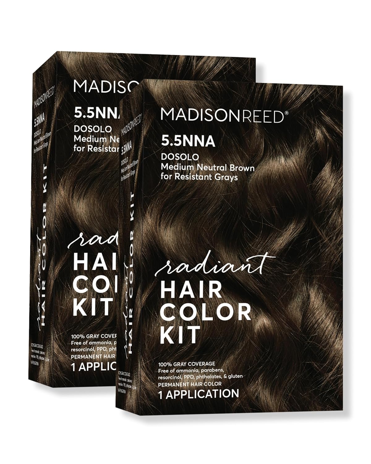 Madison Reed Radiant Hair Color Kit | 5.5NNA Dark Neutral Brown (Dosolo) 100% Maximum Gray Hair
