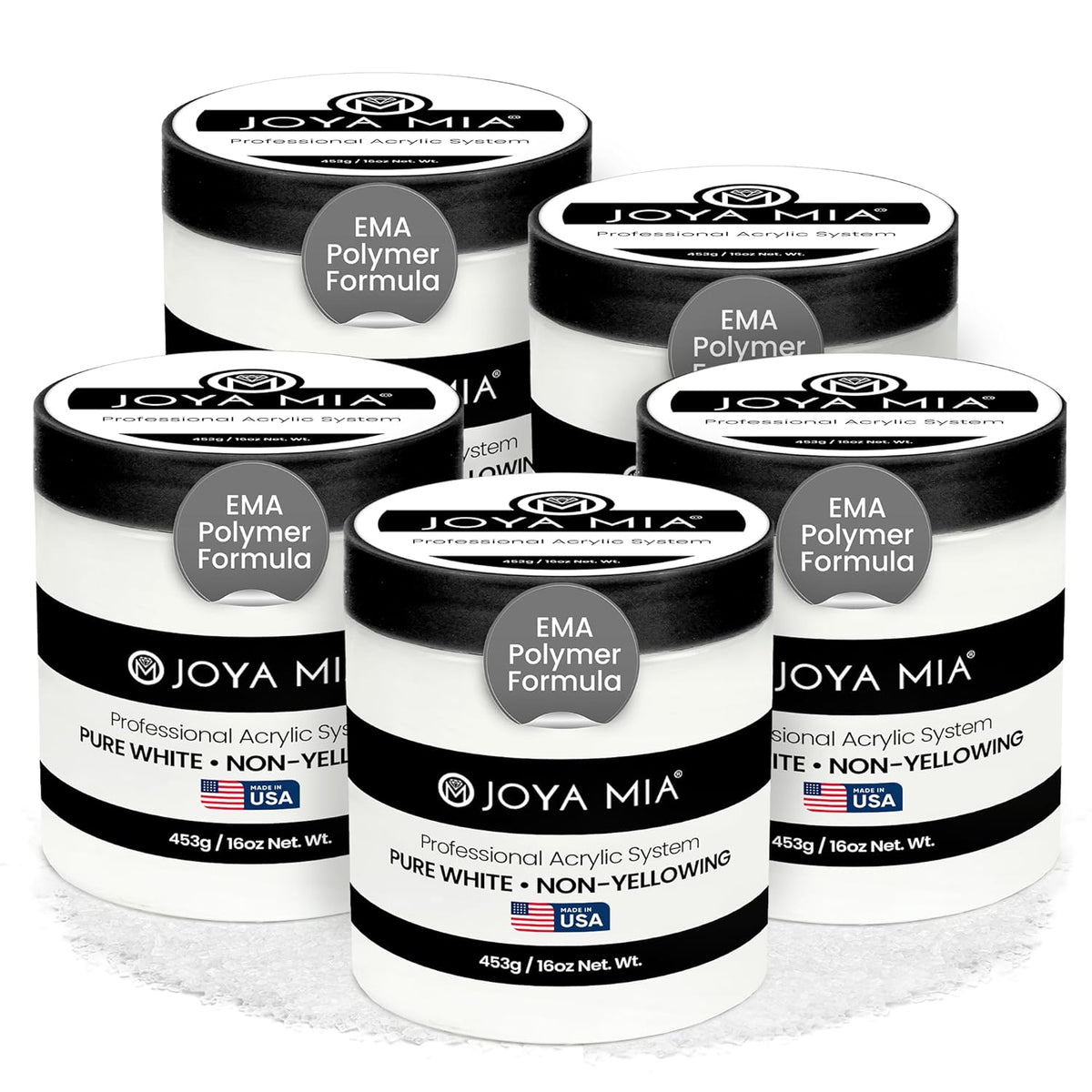 Joya Mia Acrylic Powder for Nails, MMA-Free, Super Adhesion Professional Powder for Flawless &