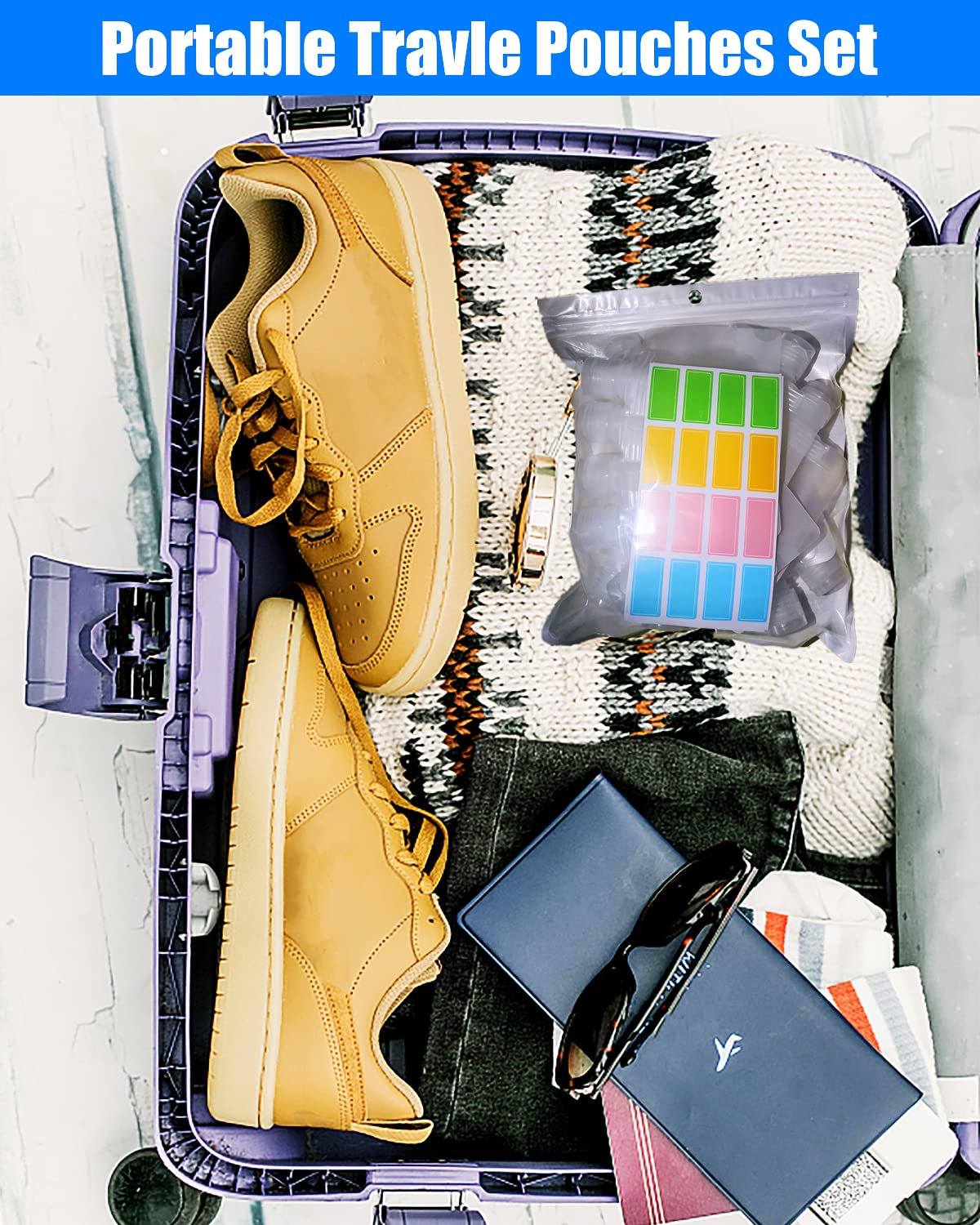 17 Pack Travel Pouches for Toiletries,TSA Approved,Travel Size Portable Containers,Stand Up