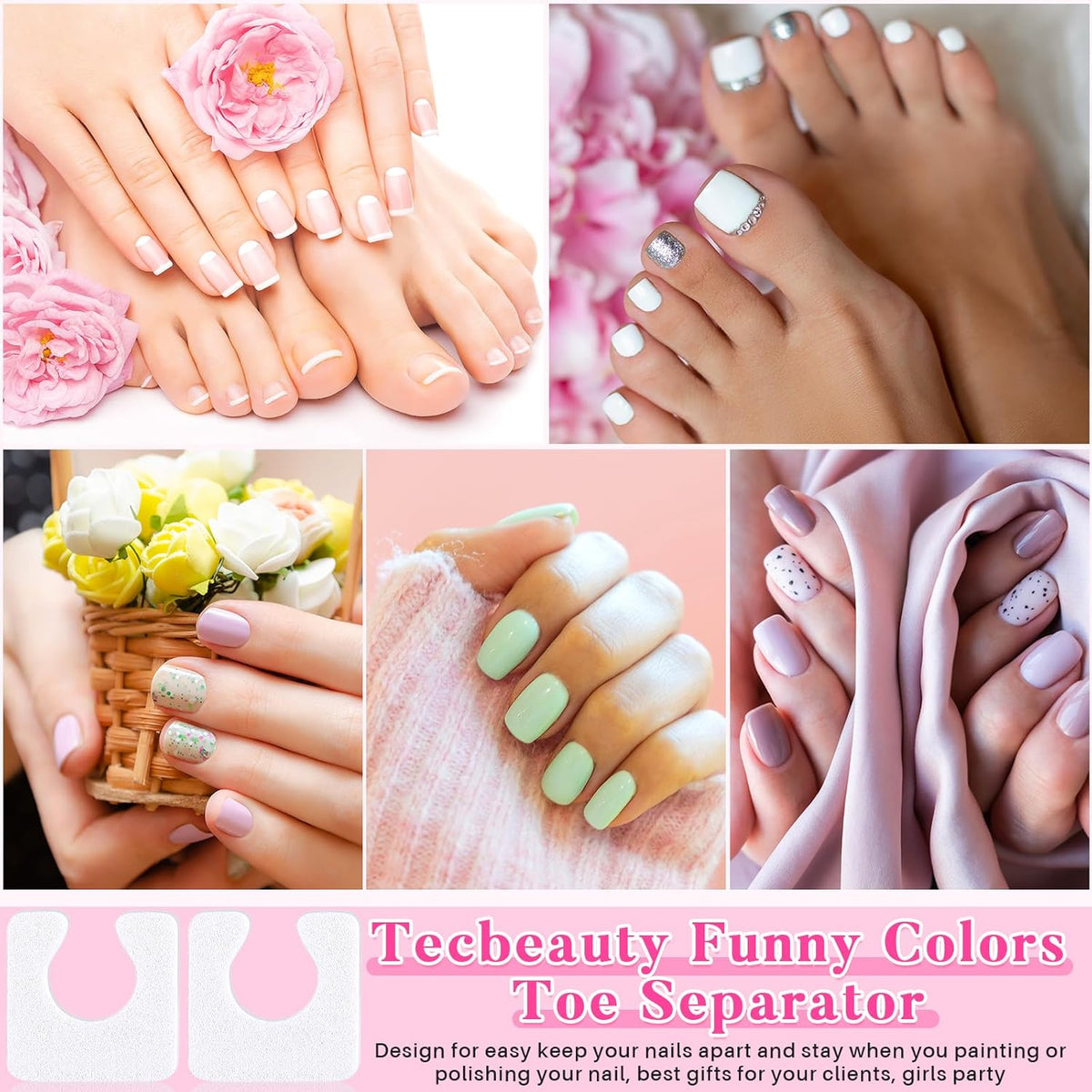Mumufy 1000 Pcs Individual Pedicure Toe Separators Soft Foam Toe Spacers Comfortable Finger Toe