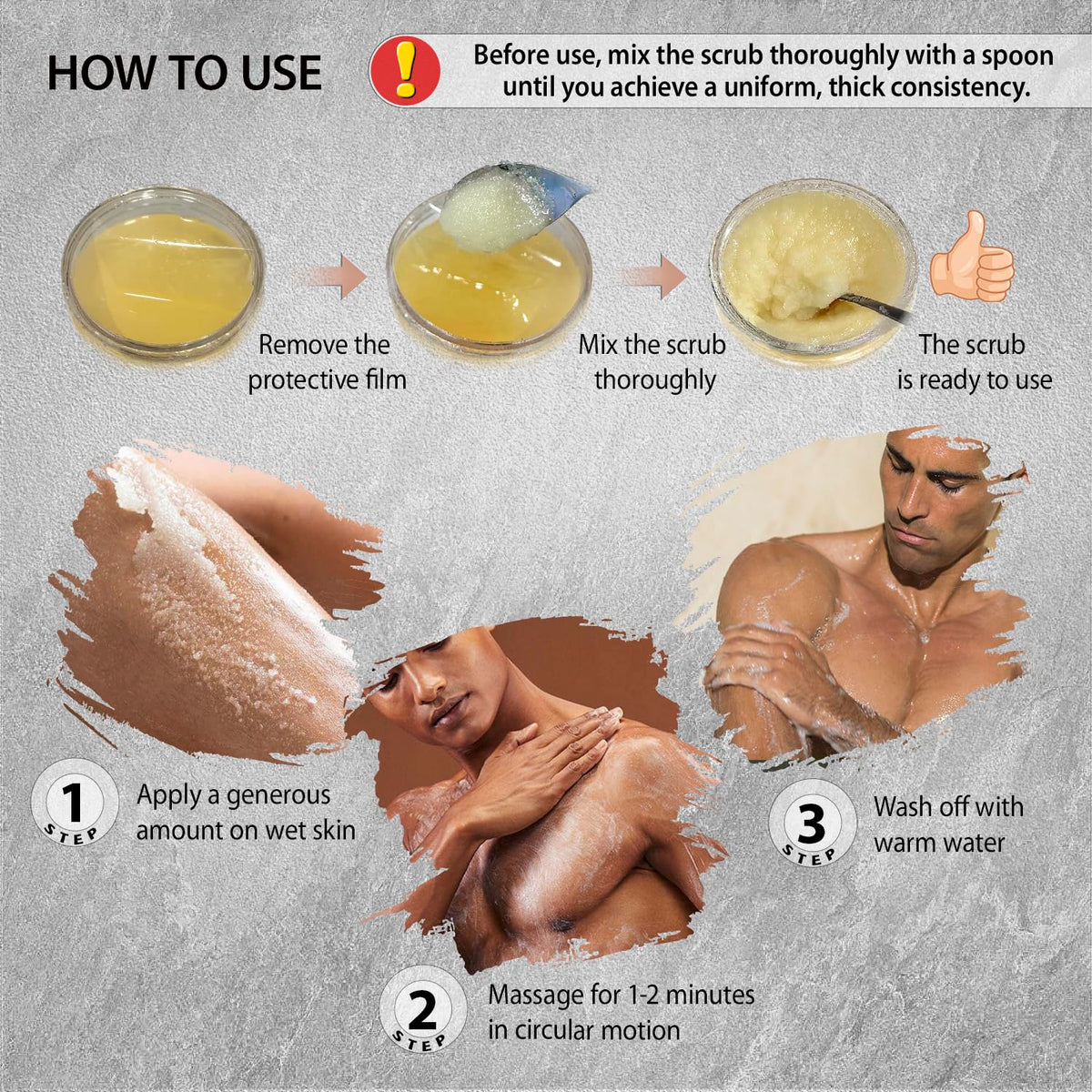 Salt Body Scrub Eucalyptus & Mint For Men– Moisturizes, Exfoliates & Nourishes Skin – Cleanses &
