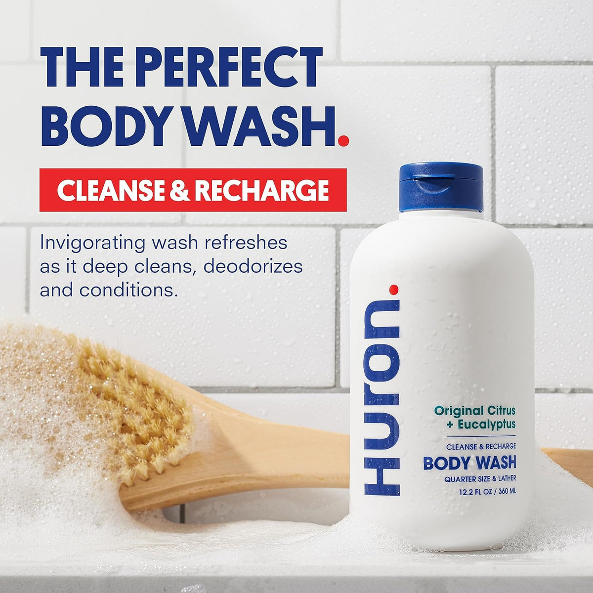 Huron Body Wash Scent Duo - Citrus + Eucalyptus & Sandalwood + Black Pepper Scents - Men’s Body