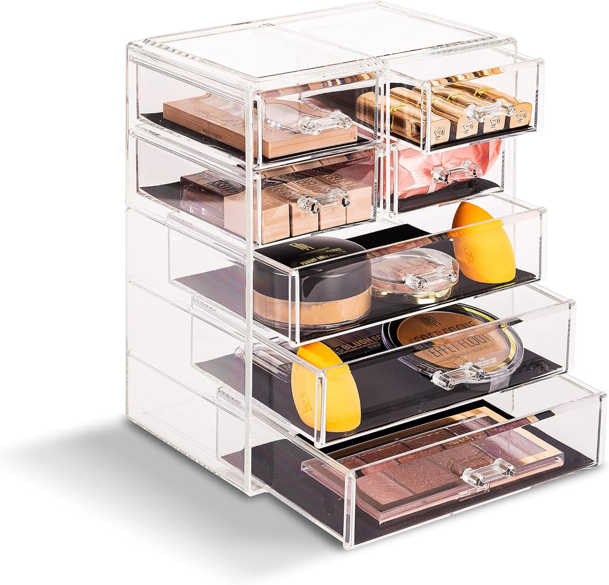 Sorbus Acrylic Makeup Organizer Set, 7-Drawer Vanity & Countertop Cosmetic Storage with Small &