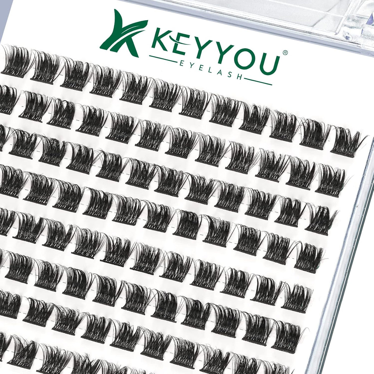 Lash Clusters,96 Pcs Cluster Lashes D Curl 10mm DIY Lash Extensions Eyelash Clusters,KEYYOU Volume