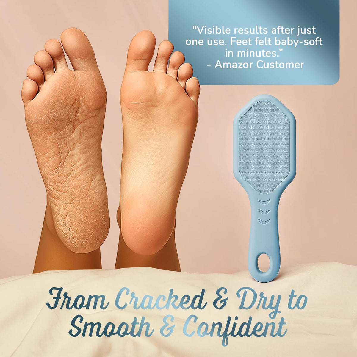 Silicone Foot Callus Remover - Nano Glass Foot File for Dead Skin and Cracked Heels - Callus