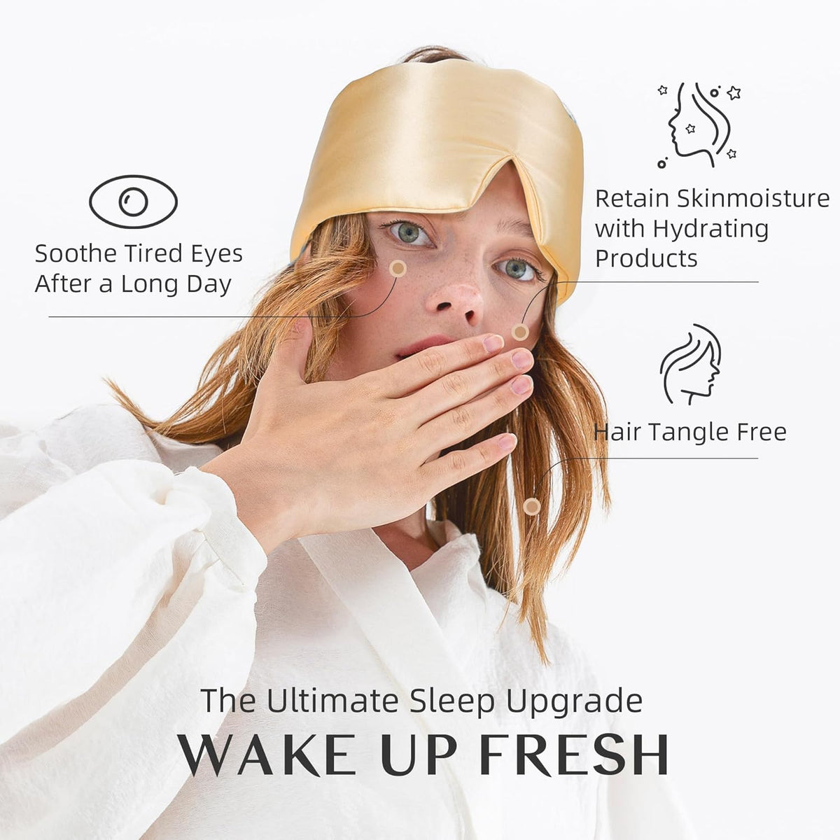 Silk Sleep Mask for Women and Men, Side Sleeper, 22 Momme Pure Mulberry Silk Total Blackout 100%