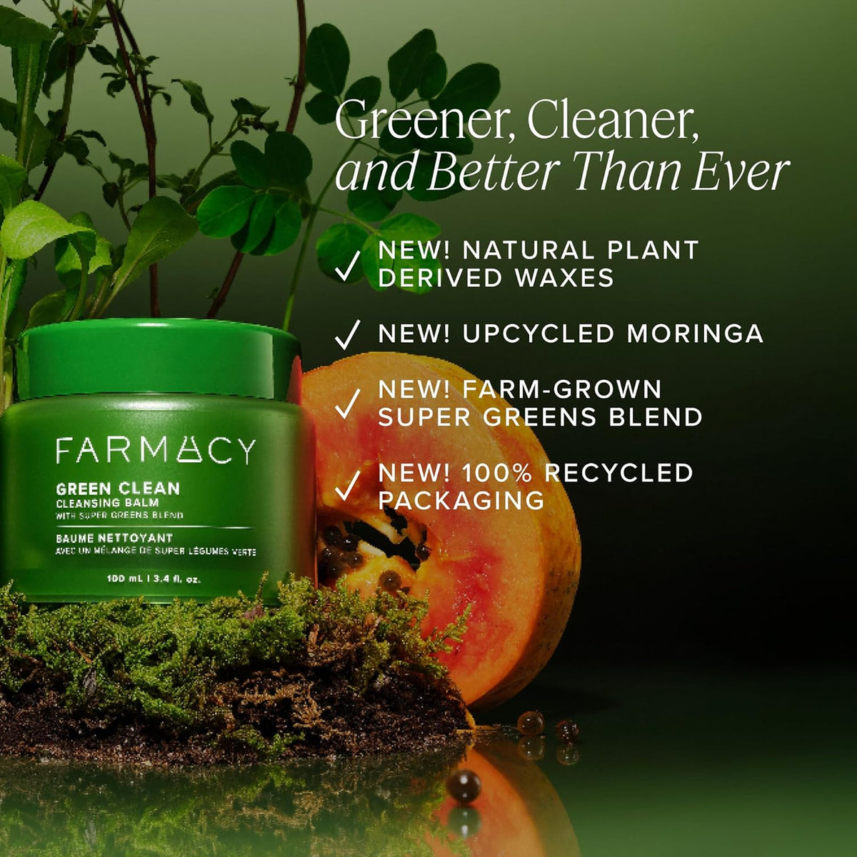 Farmacy Melt & Moisturize Duo - Travel Size Skin Care Set with Green Clean Makeup Remover Balm &