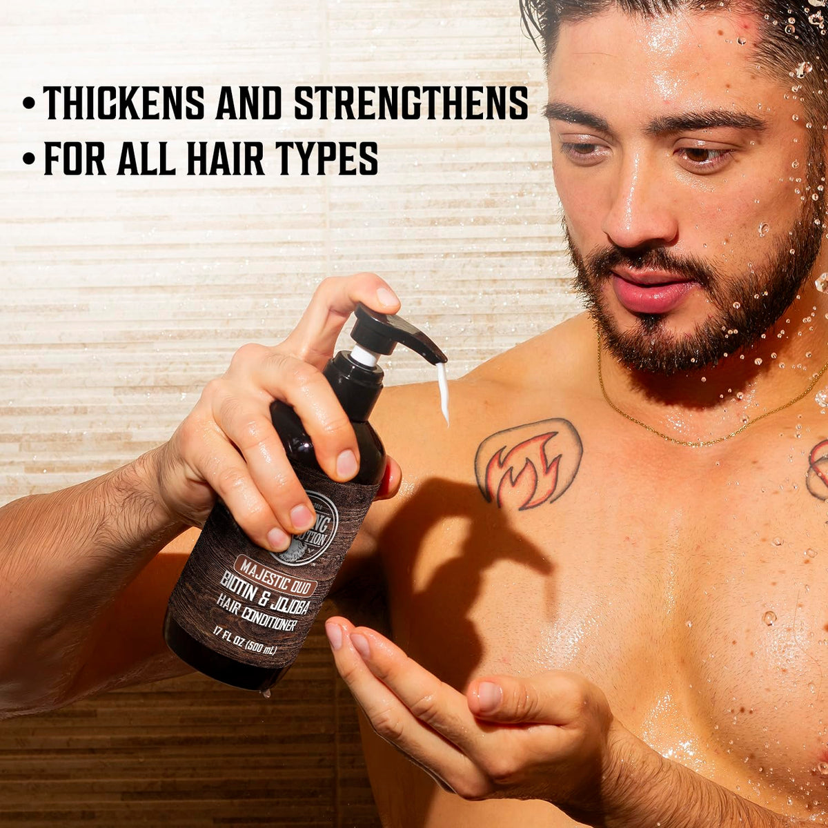 Viking Revolution Majestic Oud Mens Shampoo and Conditioner Set with Biotin and Jojoba Oil
