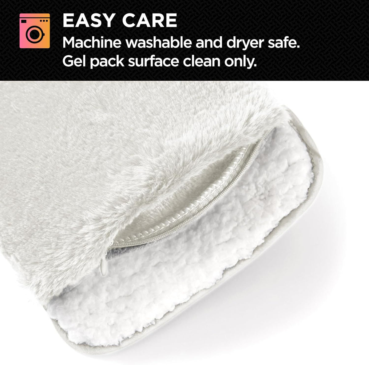 Brookstone Faux Fur Hand Warmer | Soothe Cold Hand Muff with Microwavable Gel Pack for Long Lasting