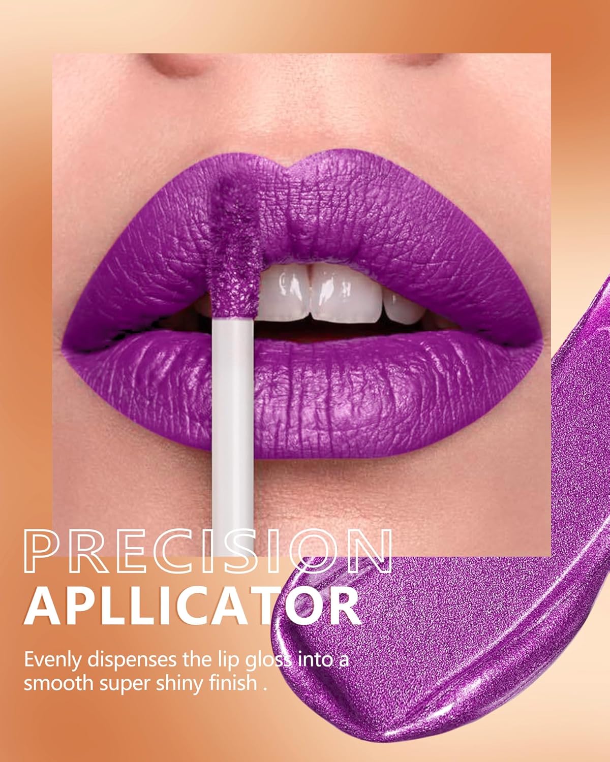 MAKI YIKA Purple Lipstick for Women Metallic Lipsticks Glitter Long Lasting Lipstick No Smudge No