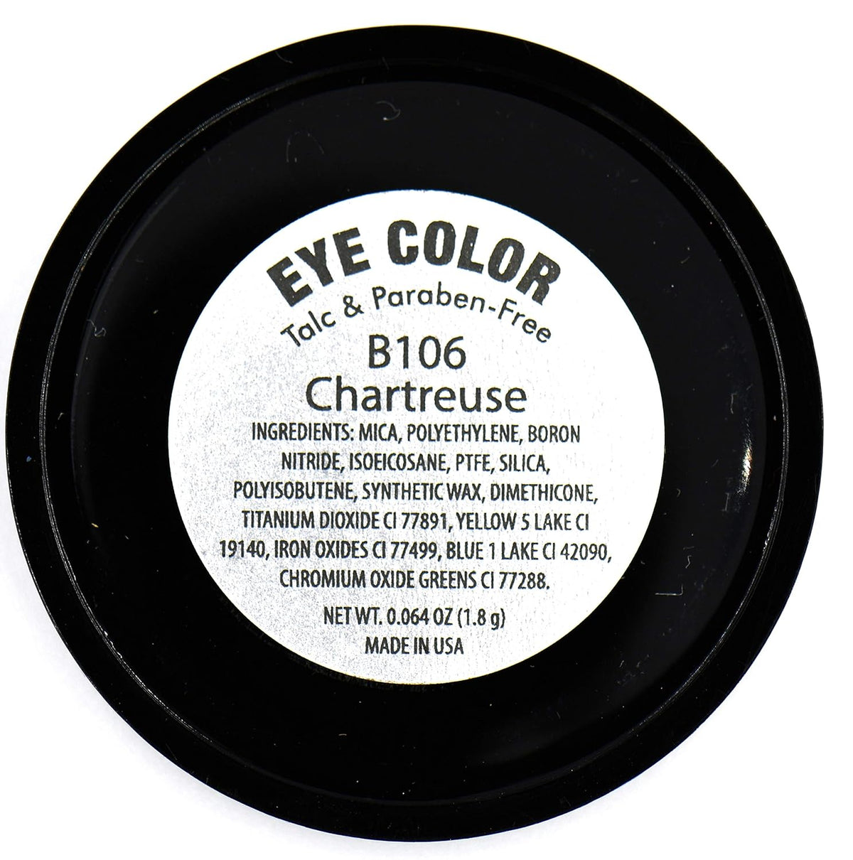 Chartreuse Bright Neon Yellow Green Shimmer Pressed Powder Single Vegan Eyeshadow; Talc, Paraben &