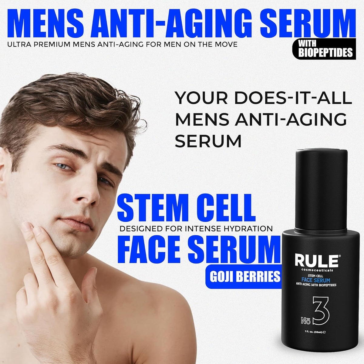 No.3 - Facial Serum with Biopeptides & Apple Stem Cells, Face Serums for Anti Aging, Peptide Serum