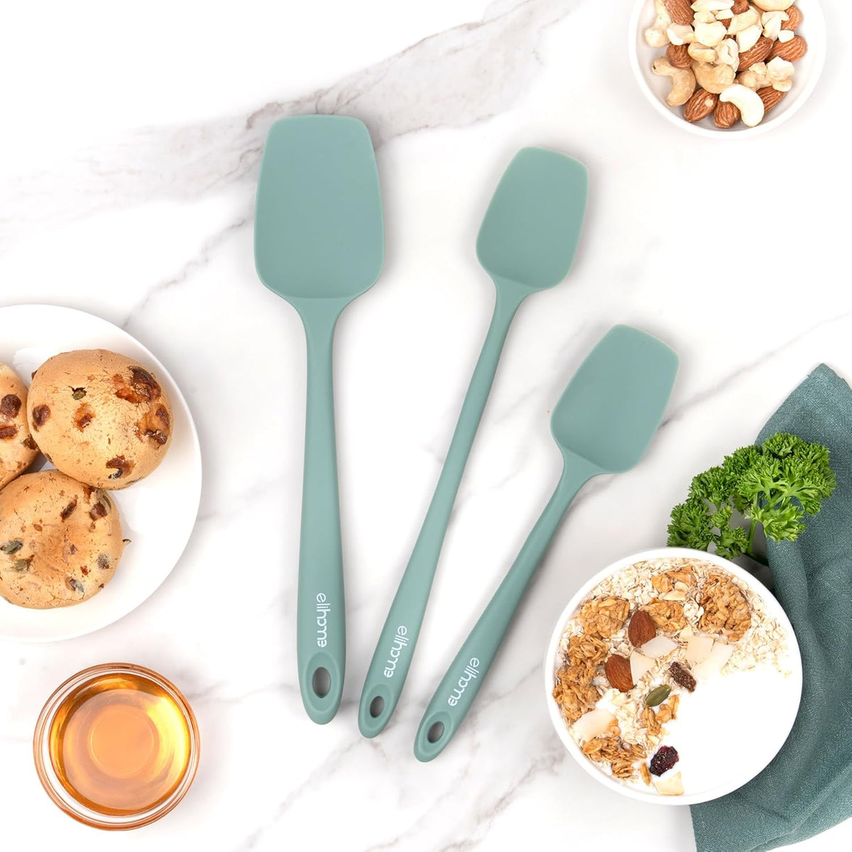 Elihome Classic Silicone Spoonula - Non-Stick Heat Resistant Silicone Scraper Spatula for Mixing