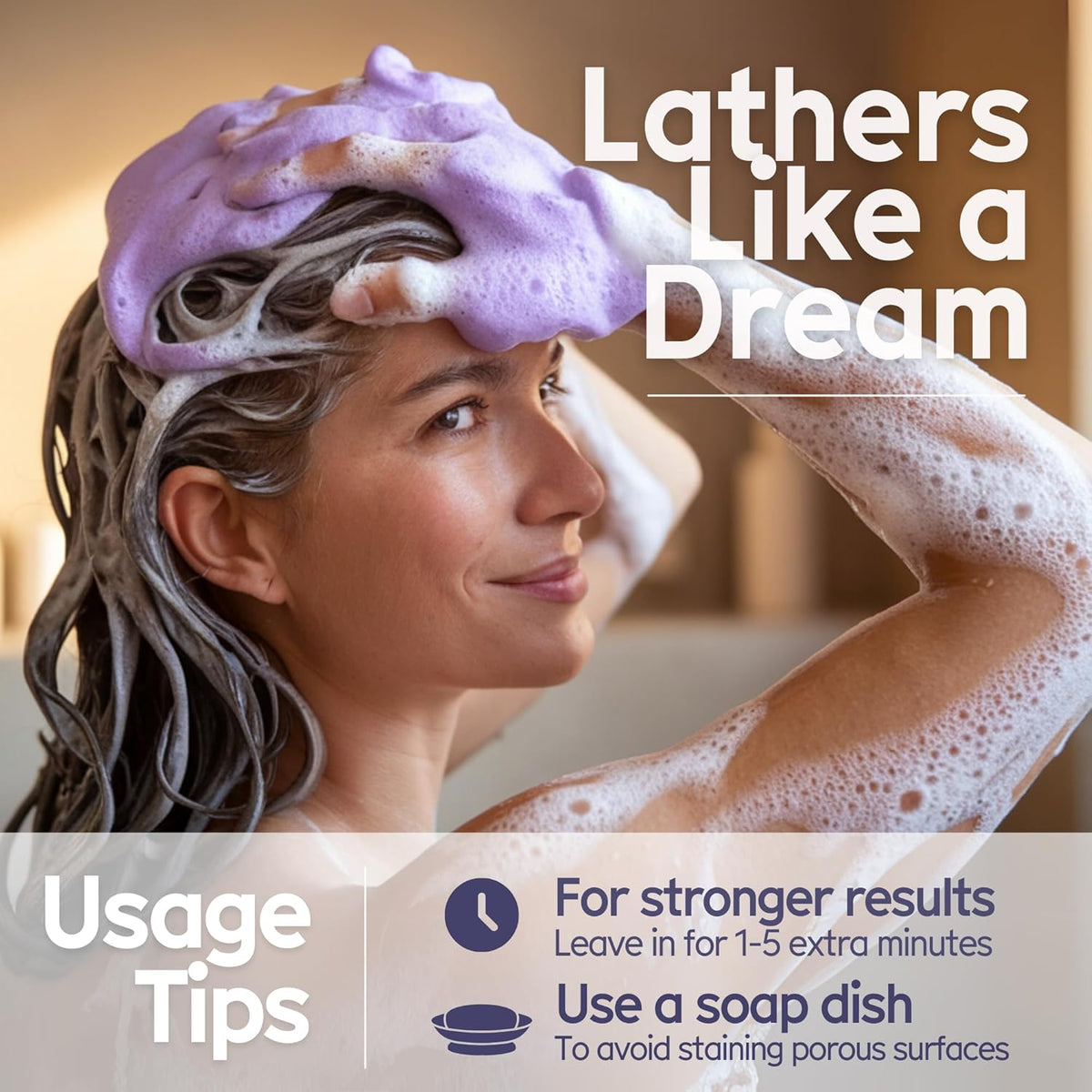 Arista Purple Shampoo Bar, Amla Fruit Powder, Purple Toner & Castor Oil, Moisturizing & Plastic