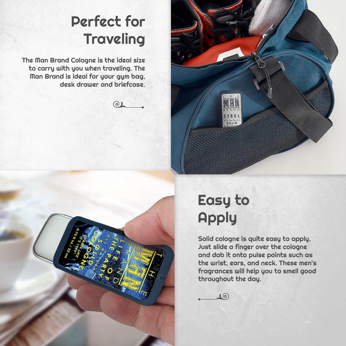 Mens Sample Solid Cologne Pack with Aspen, Lumberjack, Cedarwood Blend, Mystery Man, Life of the