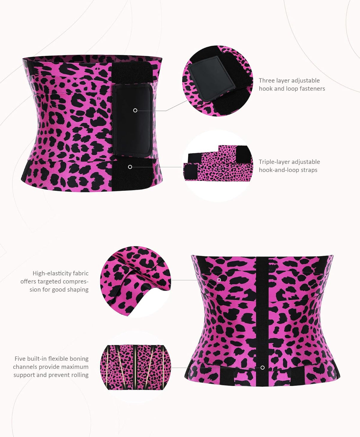 FeelinGirl Waist Trainer Long Torso Waist Cincher Trimmer Ab Belt Tummy Control Body Shaper Triple