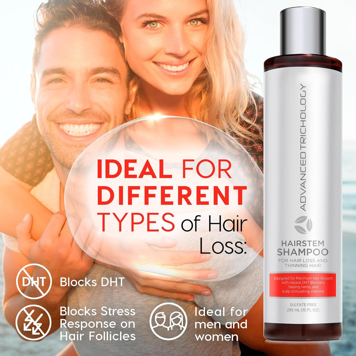HairStem DHT Blocker Hair Growth Shampoo Products with Biotin, Saw Palmetto - Clinically Developed