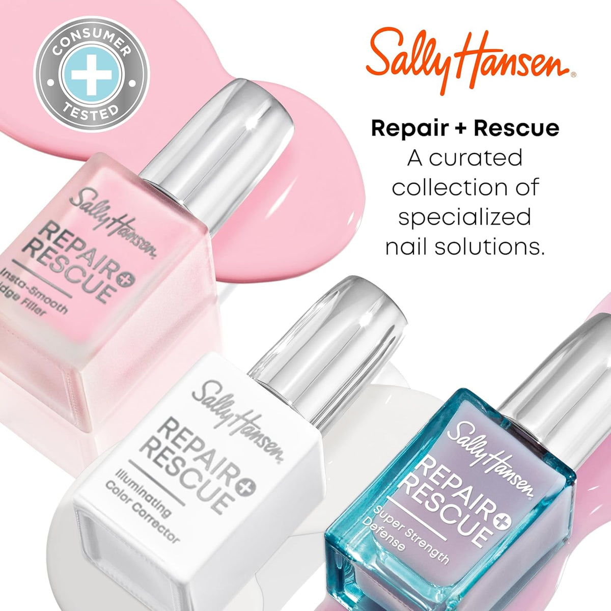 Sally Hansen® Repair + Rescue, Insta-Smooth Ridge Filler, Contains Hyaluronic Acid, Conceals Nail