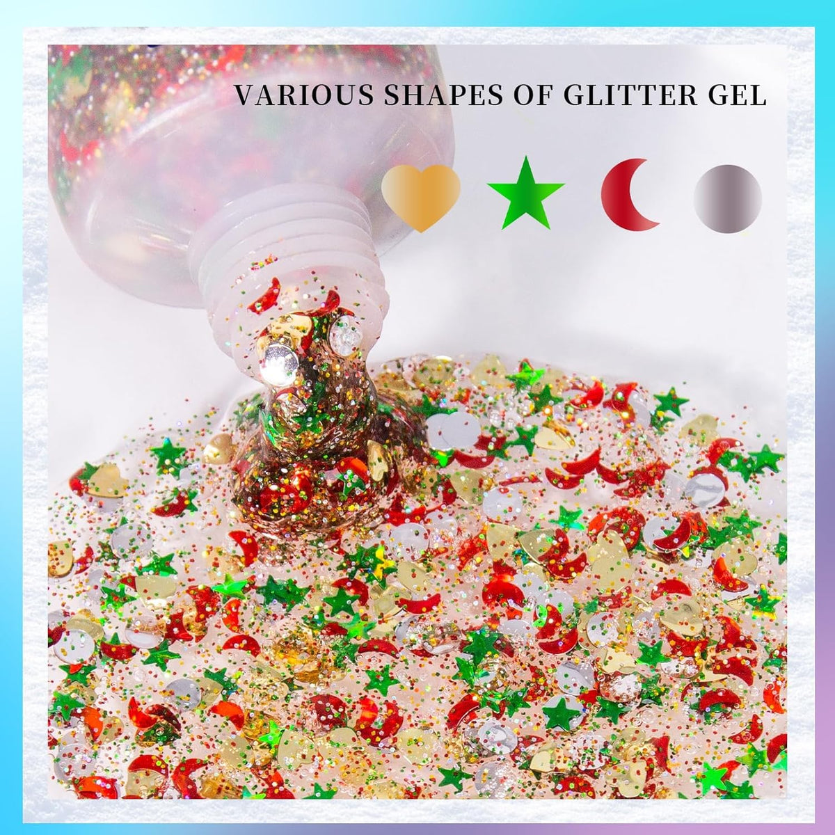 DAGEDA Body Glitter Gel, Face Glitters Body Gel Sequins Shimmer Liquid Eyeshadow, Chunky Glitter