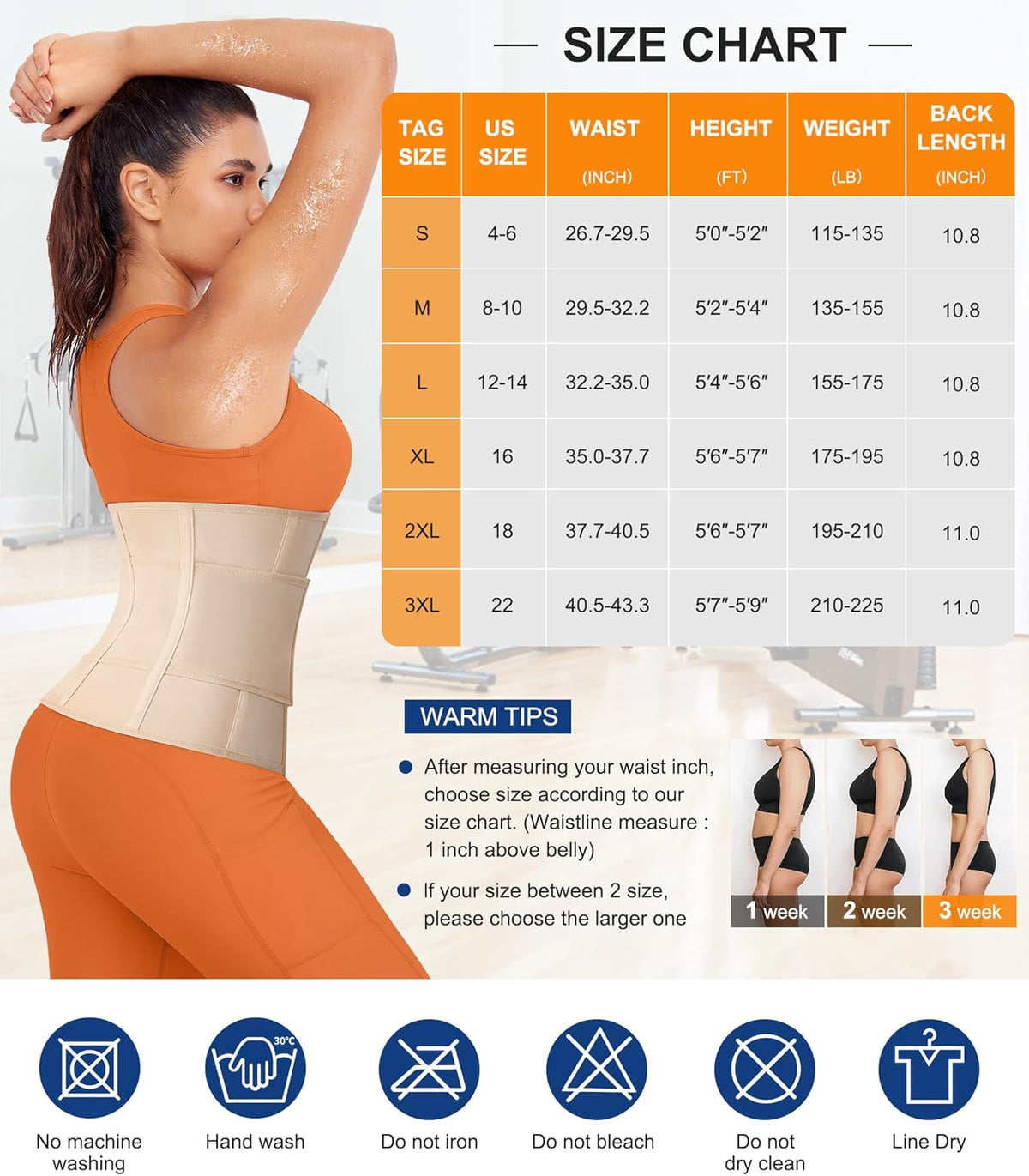 TrainingGirl Waist Trainer for Women Belly Working Out Trimmer Corset Sauna Sweat Belt Band Stomach