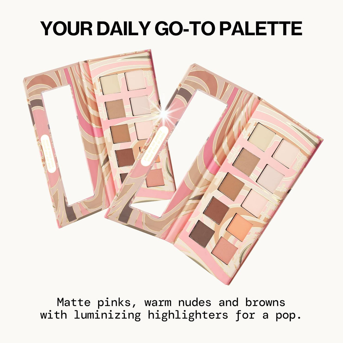 Pacifica Pink Nudes Mineral Eyeshadow Palette, 10 Neutral Shades, For Natural or Smoky Eye Look