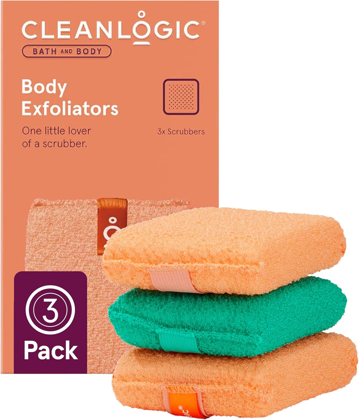 Cleanlogic Bath and Body Exfoliating Body Scrubber, Small Exfoliator Tool for Smooth and Softer