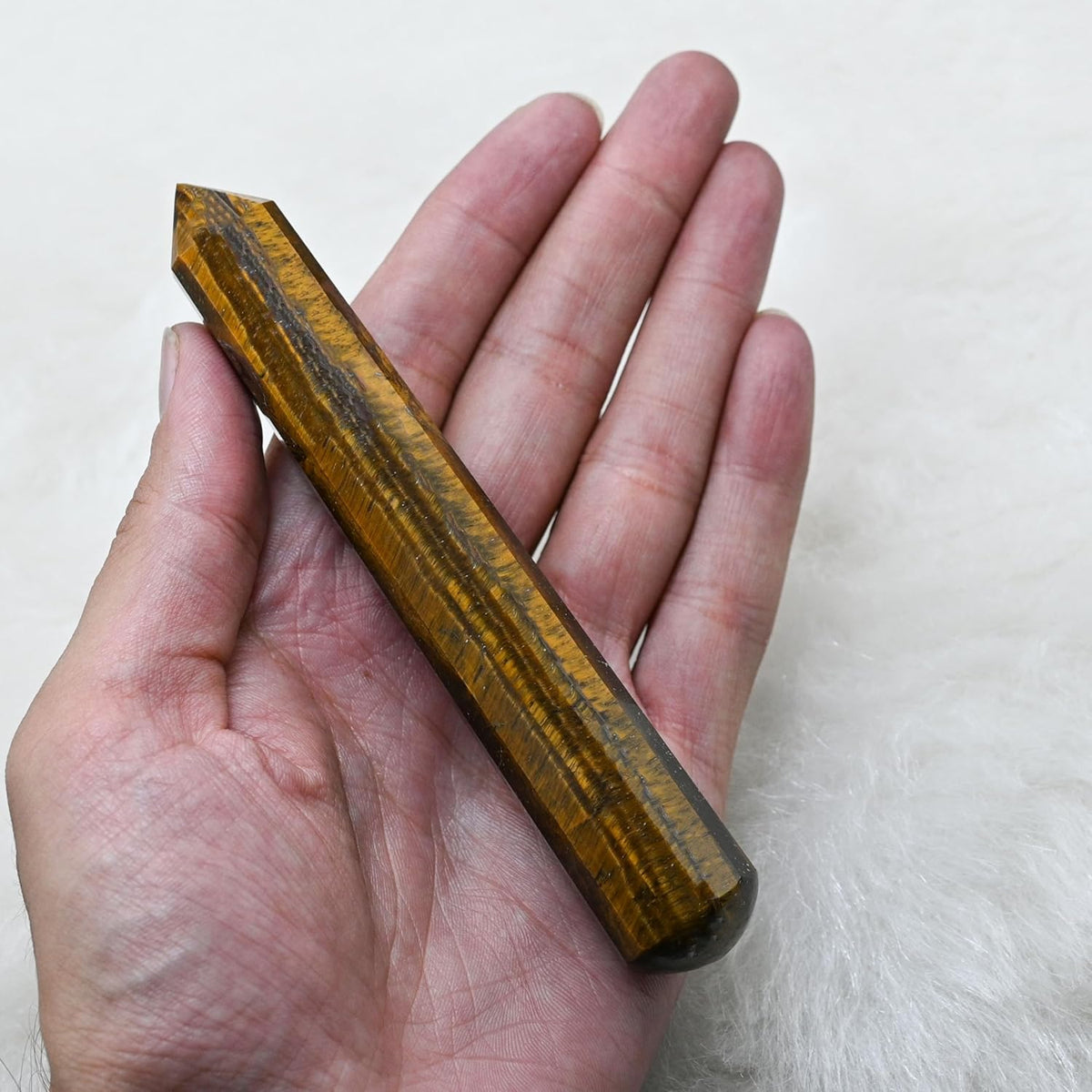 Amazing Gemstone Tiger Eye Crystal Wand Massage Stick - Pelvic Wand Gua Sha for Adults - Crystals