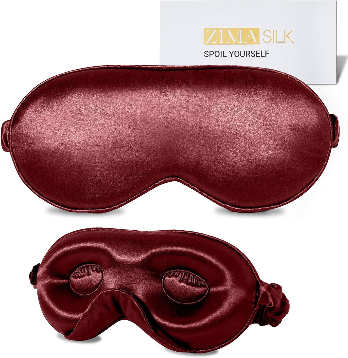 ZIMASILK Adjustable 22 Momme 100% Mulberry Silk Sleep Mask, Upgraded 3D Contoured Cup Eye Mask for