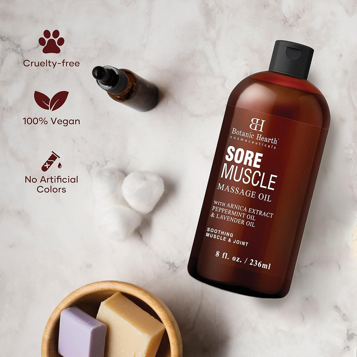 Botanic Hearth Sore Muscle Massage Oil | with Arnica Montana Extract and Essential Oils | Warming