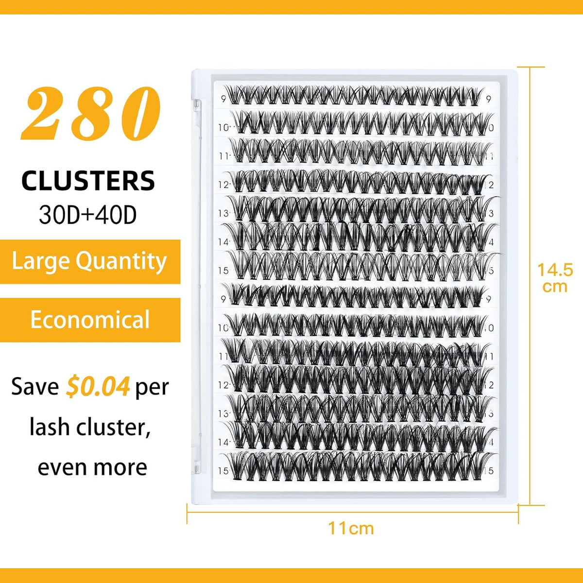 B&Q Lash Clusters 30D+40D-D-9-16MIX B&Q LASH 280 Clusters False Eyelash 9-16MIX Lash Clusters