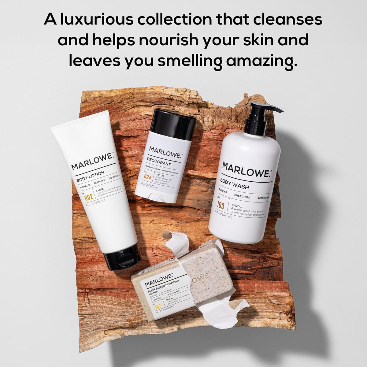MARLOWE. No. 103 Body Wash 15 oz Pump, Santal, Energizing & Refreshing Shower Gel, Willow Bark &