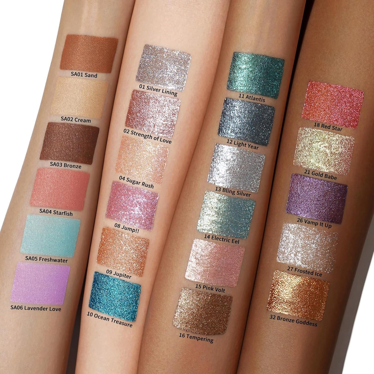 Oulac Eyeshadow Liquid Eyeshadow Multi-Usage Liquid Glitter Eyeshadow&Eyeliner Highly Pigmented