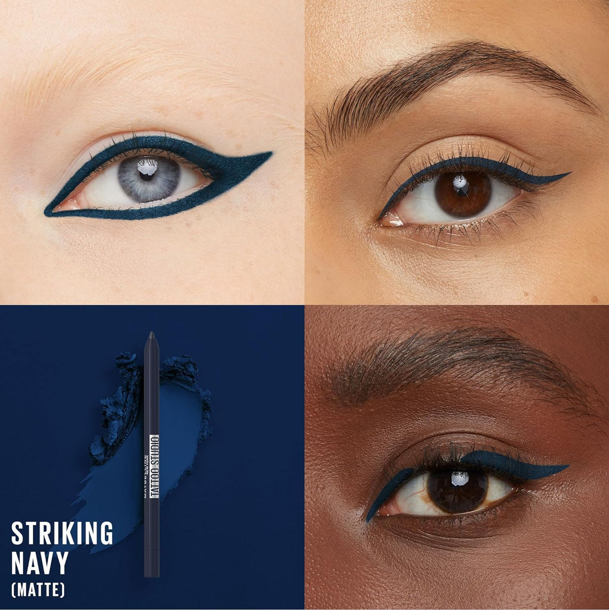 Maybelline TattooStudio Long-Lasting Sharpenable Eyeliner Pencil, Glide on Smooth Gel Pigments with