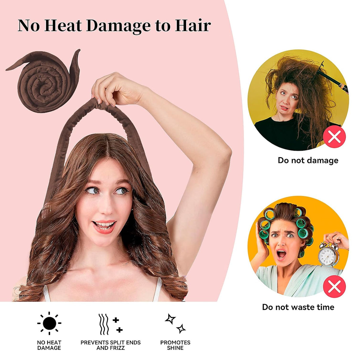 Heatless Curling Rod Headband, Upgraded 60" Extra Long Soft Hair Curlers to Sleep In, No Heat Curls