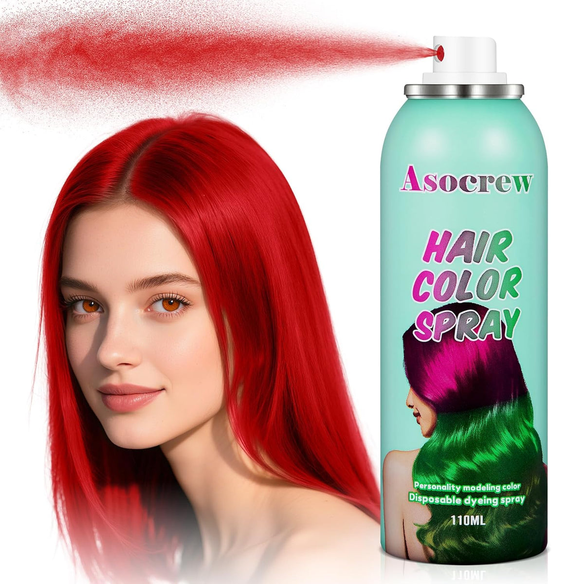Red Hair Spray,Hair Color Spray Dye,Temporary Hair Color Spray for Kids Women,Hair Color Dye