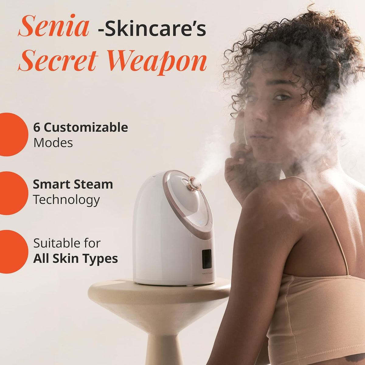 Senia Hot and Cold Facial Steamer by Vanity Planet - Detoxifying Aromatherapy Facial Steamer with